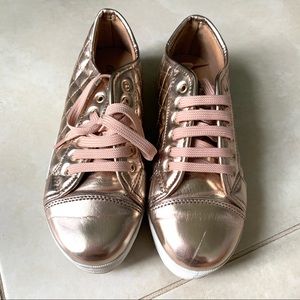 Rose gold platform sneakers